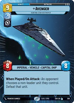 Star Wars: Unlimited - Avenger Hyperspace Foil Variant *LEGENDARY*